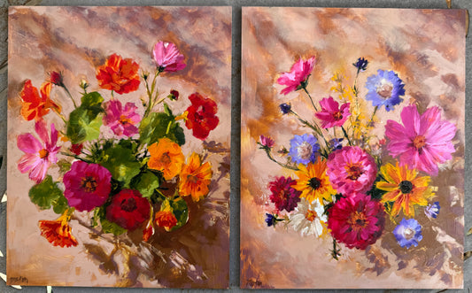 Summer Flowers - Pair